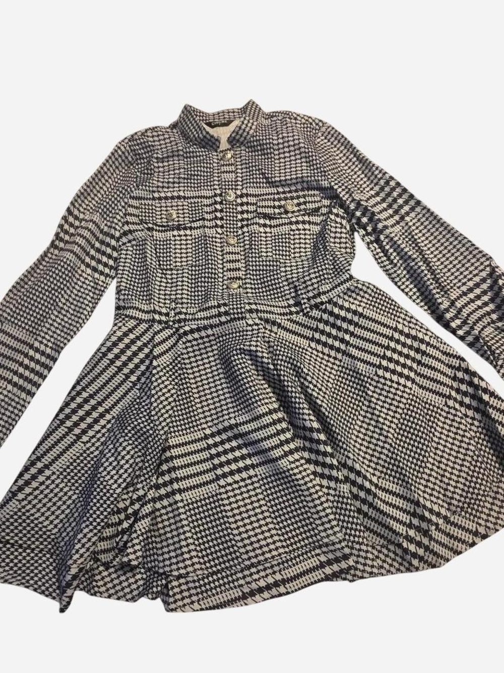CHICME Houndstooth Mini Dress in Black & White Small Like New